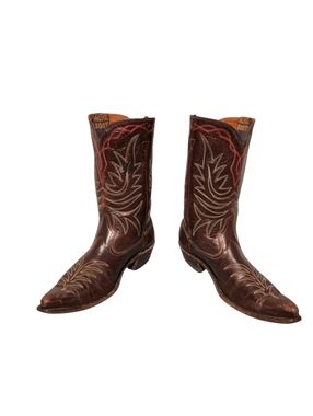 1950's ACME Boot Brown Leather Cowboy Western Boots Women's Size 6C, Made in USA